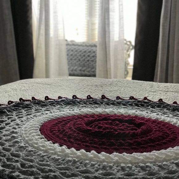 Handmade Crochet Round Rug - Picture 3 of 3